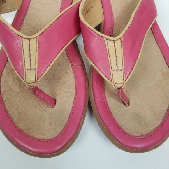 boc Born Concept Women's Pink Faux Leather Thong Sandals Flip Flops Size 7 - Picture 4 of 10